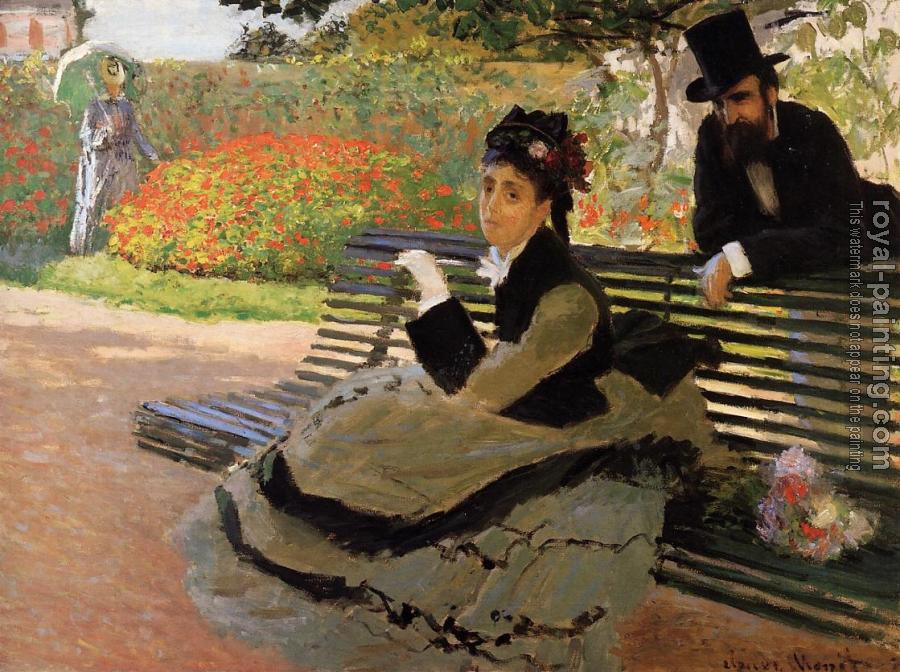 Claude Oscar Monet : Camille Monet on a Garden Bench
